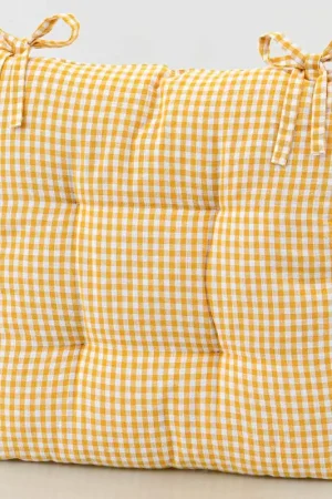 Dessus de chaise 'Brigitte' jaune et blanc Dernière Chance